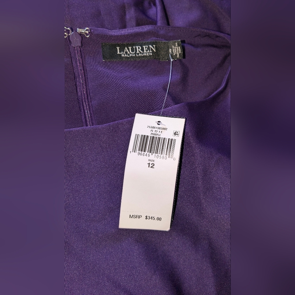 Ralph Lauren Gown Elegant Purple Gown with Embellished Waist - Picture 5 of 6